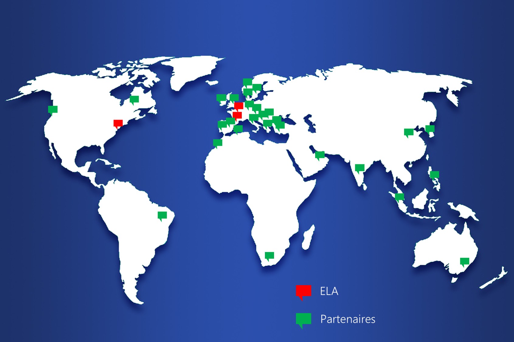 Présence internationale du réseau ELA